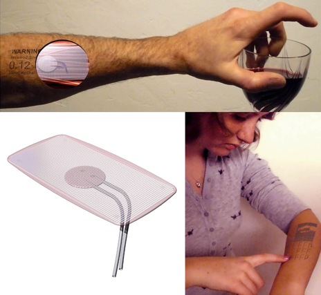 pixel painted on to your skin the device projects a digital tattoo of a