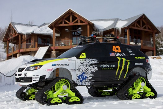 Rally Car Meets Snowmobile