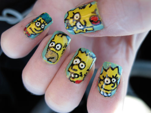 Nails Art Design. the simpsons nail design The