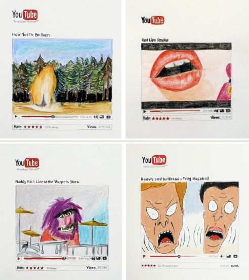 youtube art Artistic Duo Immortilizes YouTube Videos Through Drawings