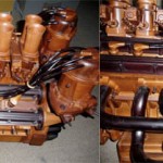 Life-Size Ferrari V12 Engine Crafted Out of Wood, Available on eBay