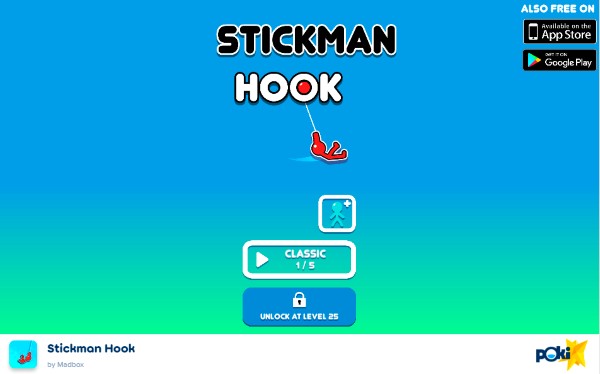 Stickman Hook Game  No Internet Game - Browser Based Games