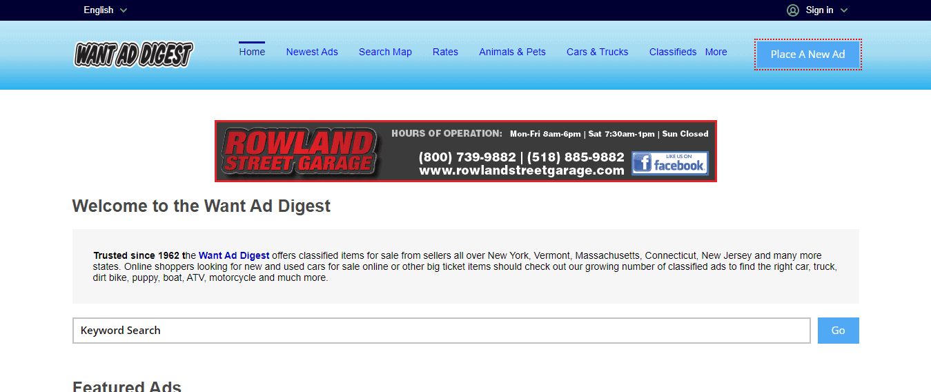 WANT AD DIGEST
