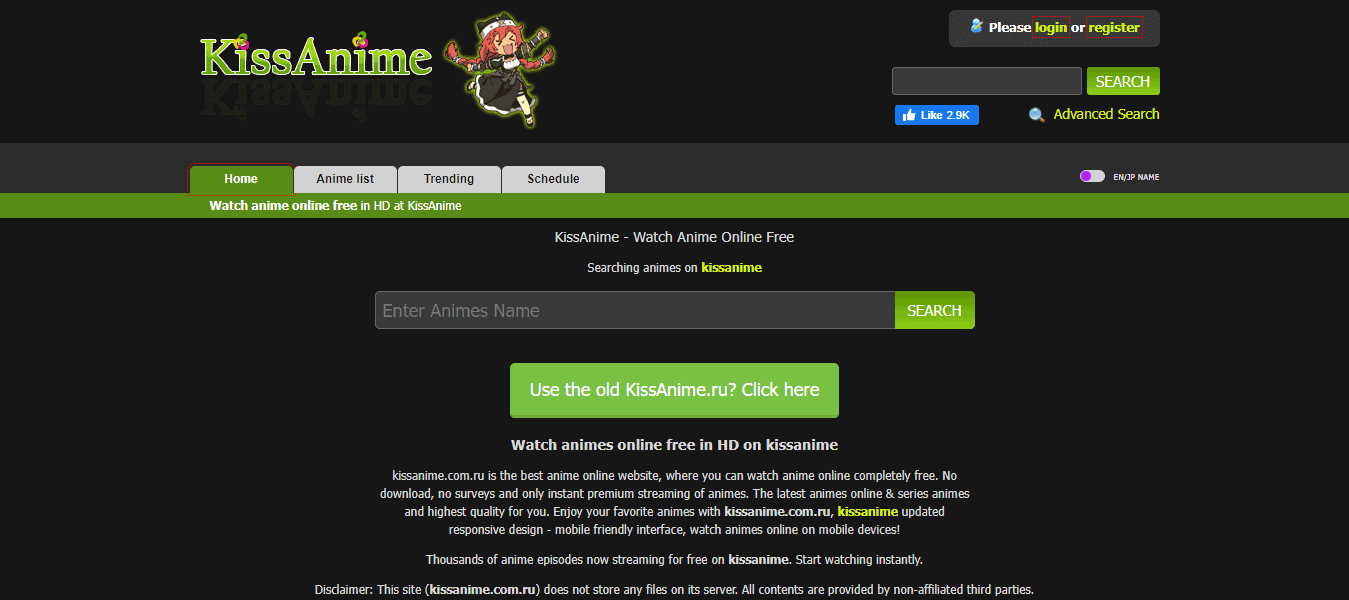Watch anime online on KissAnime