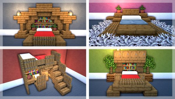 Coolest Minecraft Bedroom Ideas For, How To Make A Nice Bed In Minecraft