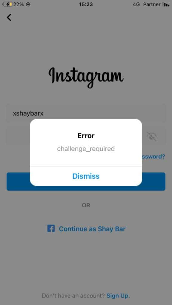 Instagram Challenge Required