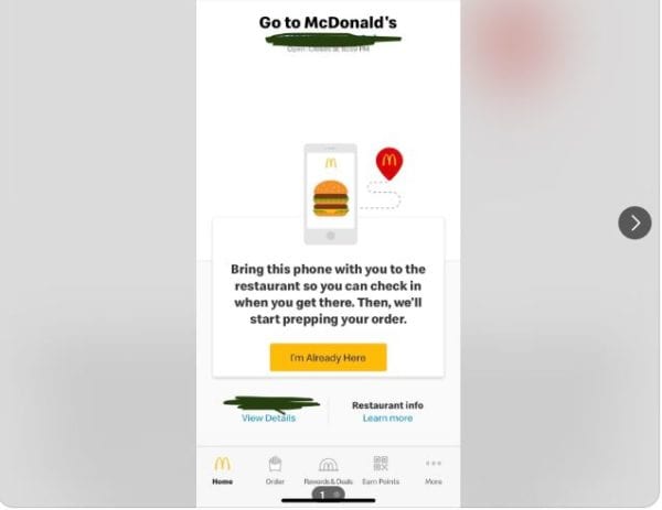 McDonald's App Stuck On Old Order