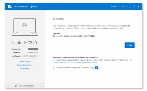 Firmware, drivers & updates