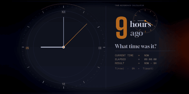 what time was 9 hours ago