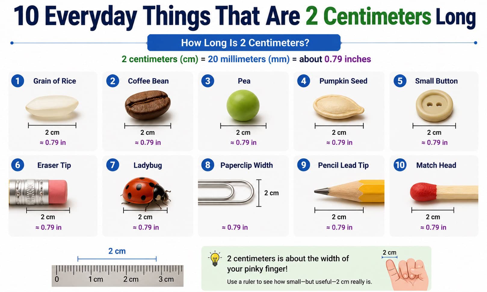 10 Everyday Things That Are 2 Centimeters Long (How Long is 2 ...