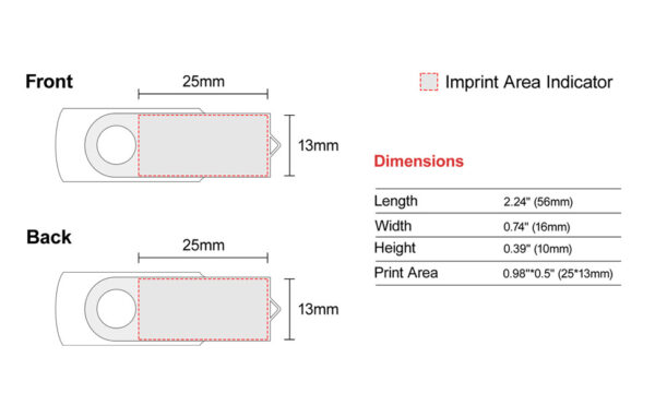 Width of a USB Flash Drive