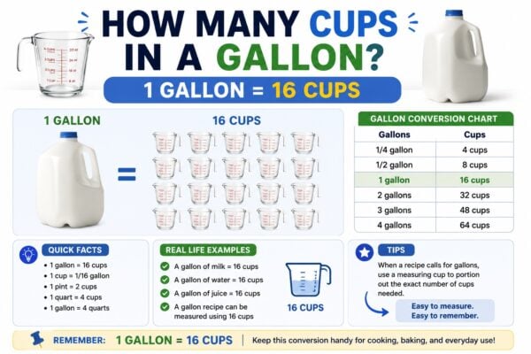How Many Cups in a Gallon