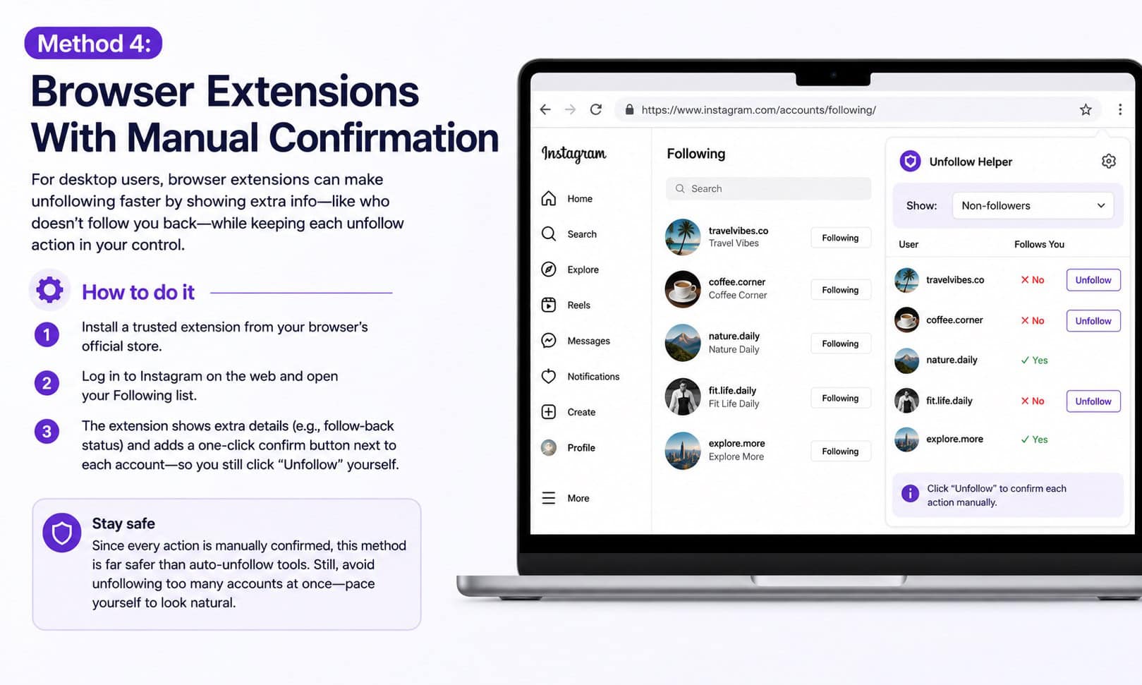 Browser Extensions With Manual Confirmation