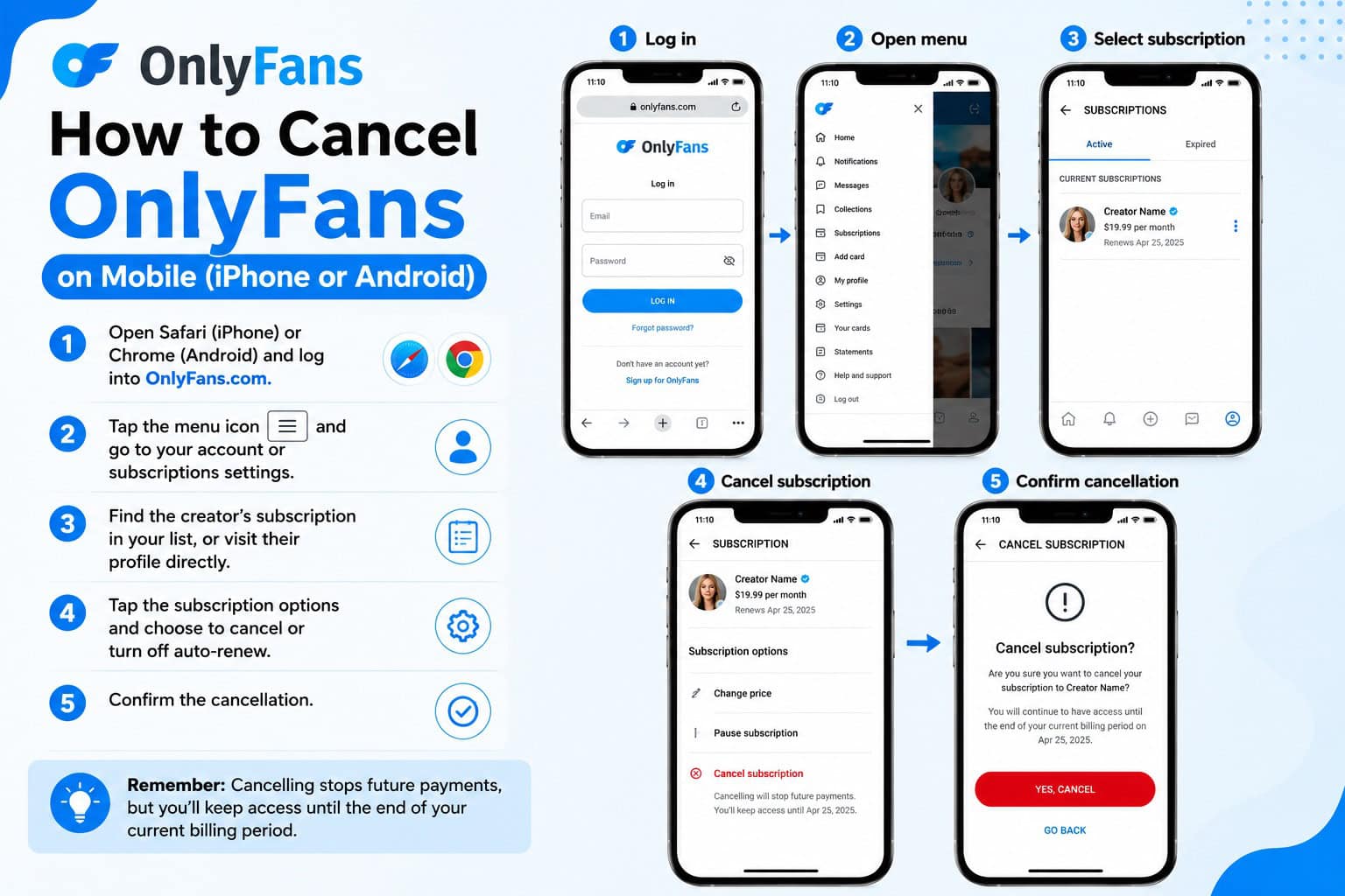 How to Cancel OnlyFans on Mobile (iPhone or Android)