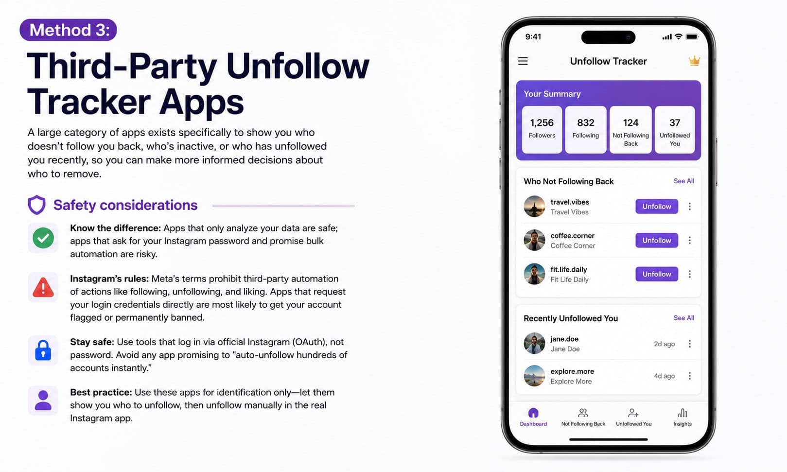 Third-Party Unfollow Tracker Apps